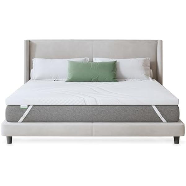 Novilla Topper Viscoelastic 140x200 5 cm, żelowy materac, nakładka na materac z pianki Memory Foam Mattress, bambusowy topper, zdejmowany i nadający się do prania pokrowiec na materac, biały