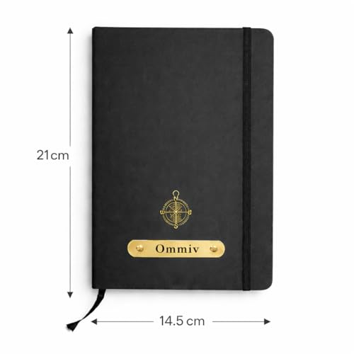 Image of Personalized A5 Leather Diary with Premium Pen | Custom Name Engraved Notebook Gift Set | 180 Pages Journal for Office, Students & Gifting | Elegant Business & Corporate Gift (Black)