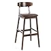 POPA Sedia Pieghevole Semplice Moderna Alt Sgabello, Solido Puro Presidente Nordic Legno Bar, Legno Home Bar Stool, in Pelle Sala da Pranzo Sgabello Alto (Color : Brown)