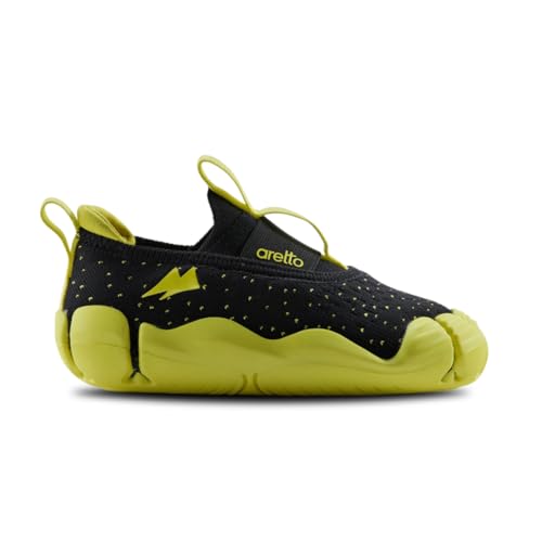 Image of ARETTO Expanding Black and Green Kids Shoes for Growing Feet - Boys & Girls Footwear, Baby Girl Shoes, Sneakers for Boys, Baby Shoes & Comfortable Shoes for Kids | Age 1-9 Years