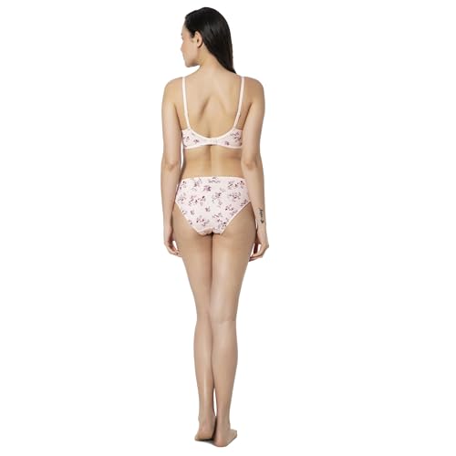 Image of Amante Women's Printed Padded Non-Wired Full Coverage T-Shirt Bra | Seamless Smooth Cups | Everyday Comfort Bra | Soft Microfiber Fabric | Adjustable Straps