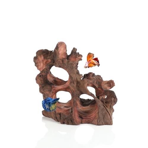 Natural Wood Aquarium Cave Betta Fish Hideout for Aquarium Fish Tank Decorations-Reptile Hide-Snake Hide-Cave for Cichlids Habitat Shelter for Crayfish Shrimp and Other Aquatic Pets 6.1-9.8'