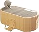 Simcat Faltbare Badewanne für Erwachsene – Tragbare Freistehende Badewanne mit Deckel, Ideal für Heim-SPA, Outdoor & Familien – Extra Groß (150x55x50cm, Gelb)