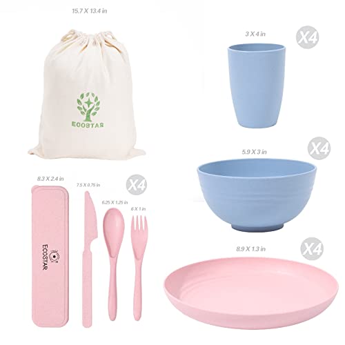 ECOSTAR Wheat Straw Dinnerware Sets 28Piece Unbreakable Dinnerware