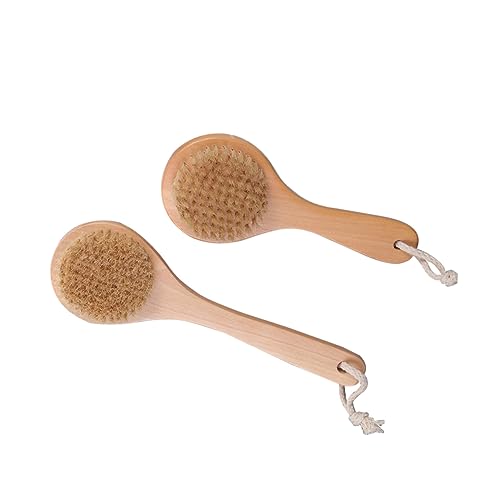 OATIPHO 2Pcs Long Handle Bath Brush Exfoliating Shower Scrubber with Soft Bristles for Deep Cleansing Comfortable Massage Brush for Easy to Dry Design