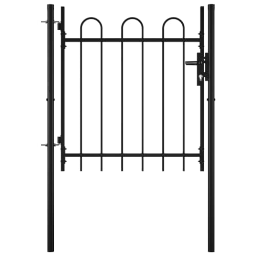 sofutoo Single Door Fence Gate with Hoop Top, Durable Steel Construction, 39.4