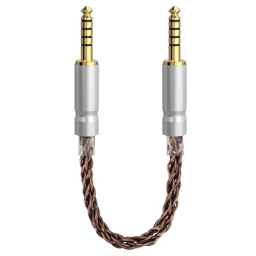 Geekria Apollo 4.4mm Balanced Cable, Single Crystal Copper 5 Pole Male to Male Upgrade Cord, 8 Strands 6N OCC, Compatible with iFi DAC, Amplifier, Music Player (18cm)