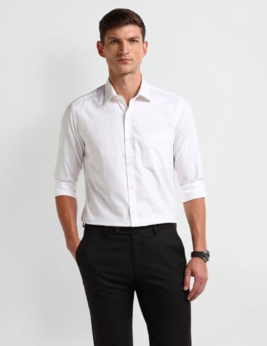 Image of Arrow Slim Fit Mens Formal Shirt - 100% Cotton, Breathable & Comfortable, Full Sleeves Shirts for Men