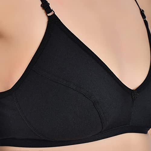 Image of Aimly Women's Cotton Non-Padded Non-Wired Low Coverage Regular Bra Pack of 3