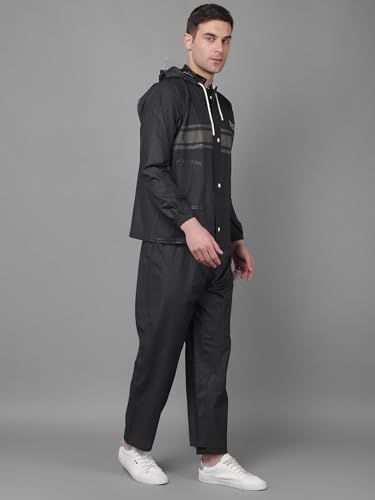 Image of Dollar Rainguard Men's PVC Full Sleeve Solid Raincoat Set With Adjustable Hood and Pocket
