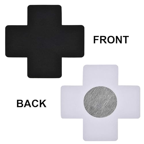 Blingkingdom BK-10749 2 Pairs Black Cross Shape Nipple Covers Disposable Breast Covers Self-Adhesive Sexy Nurse Pasties Stickers thumb #2