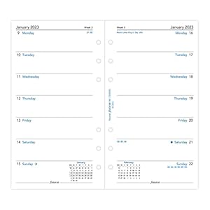 Filofax Personal Week per Page English 2023 Diary, White