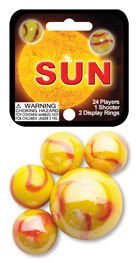 Mega Marbles - SUN MARBLES NET (1 Shooter Marble & 24 Player Marbles)