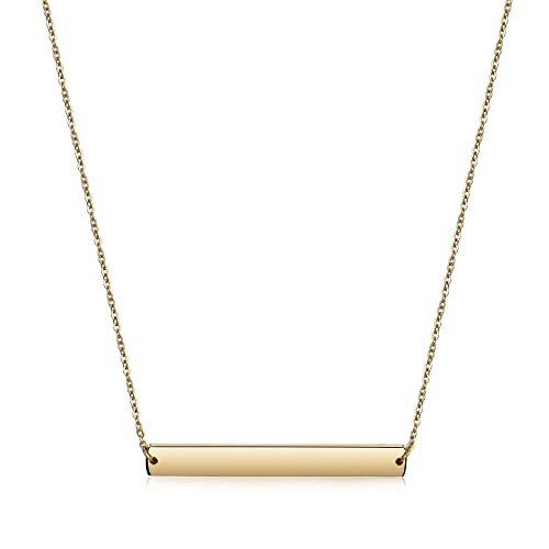 Multi Gold Bar Necklace for Women Vertical/Horizontal Bar Pendant Necklaces with Adjustable Chain Necklace Adult Jewelry