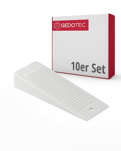 Gedotec Türstopper Keil - Weiß | 10 Stück Robuster und langlebiger Keil aus Kunststoff | Tür Feststeller | Türstopper klein für alle Türen | Fensterstopper Gummikeil Stopper