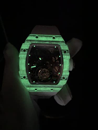 Haofa Tourbillon Mechanical Watch for Men Automatic Skeleton Watch Self-Winding Carbon Fibre Watch Sapphire Waterproof Luminous 72H Power Reserve Men's Watch 1901-1