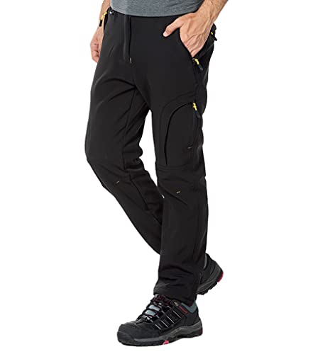 CARWORNIC Herren Wanderhose Outdoor Hosen Für Herren Wasserdicht Skihose Softshellhose Trekkinghose Winter Thermohose Outdoorhose Winddicht Warme Gefüttert Snowboardhose Winterhose Cover