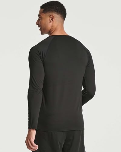 Real Essentials 4 Pack: Men's Compression Long-Sleeve T-Shirt Athletic Cold Weather Baselayer (Available in Big & Tall)3
