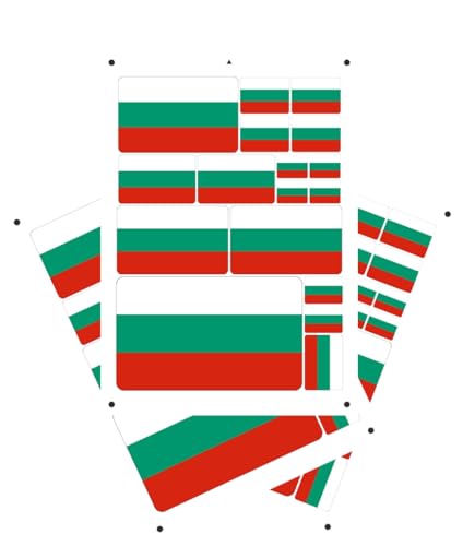 PELTGOAL World Seven Continents Most CountryBulgaria Flag Stickers Different Sizes Sticker (White Bulgaria)