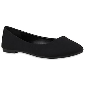 stiefelparadies Stiefelparadies Klassische Damen Schuhe Ballerinas Flats Viele Farben Größen 132985 Schwarz Total 36 Flandell