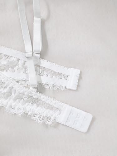 Image of Sexy Floral Embroidered Flower Mesh Underwire Push Up Lingerie Set