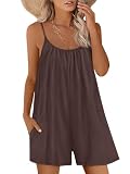 Picture of AUTOMET Rompers For Women Vacation Beach Summer Shorts Jumpsuits Overalls 2025 Trendy Dress Fashion Spring Break Outfits CoffeeBrown XL