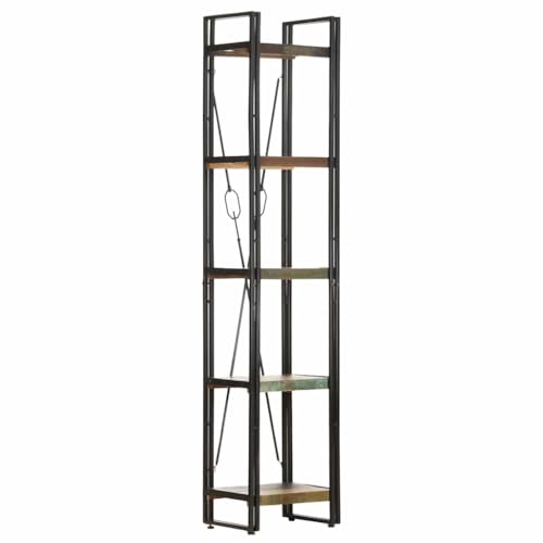 vidaXL Bibliothèque à 5 Niveaux Etagère à Livres Armoire à Livres Salon Salle de Séjour Bureau Intérieur 40x30x180 cm Bois de Récupération Massif