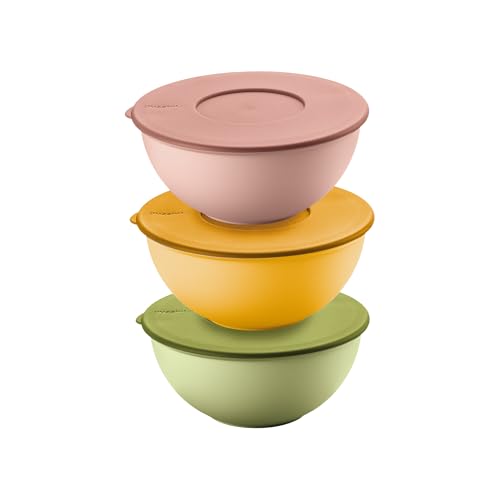 Guzzini -SET 3 CONTENITORI 16CM CON COPERCHI EVERYWHERE BIO Colori decori vari