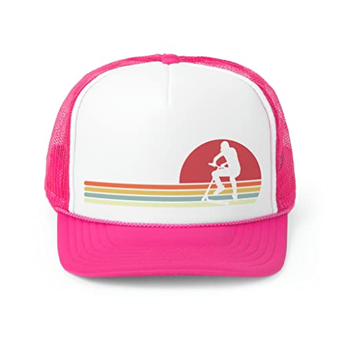 Retro Scooter Trucos Entusiastas Ilustración Regalo Vintage Jumping Skates Graphic Trucker Caps, Rosado, Talla Única Retro Scooter Trucos Entusiastas Ilustración Regalo Vintage Jumping Skates Graphic Trucker Caps, Rosado, Talla Única