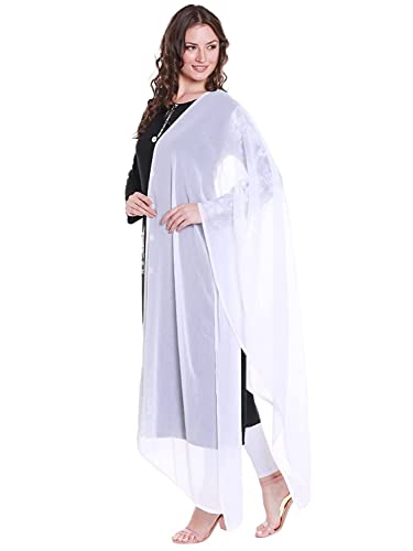 Petrichor Womens Chiffon Solid Plain Dupatta Scarf | Length: 2.1 meter | Width : 30 inches2