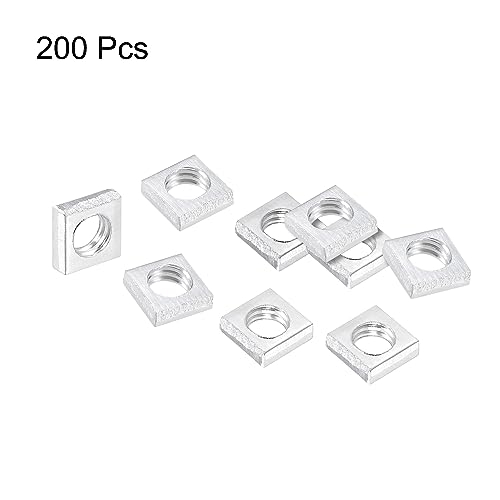 QUARKZMAN Quadratische Muttern, M4x6mmx2mm verzinkter metrischer Grobgewinde-Sortimentskasten, 200 Stück