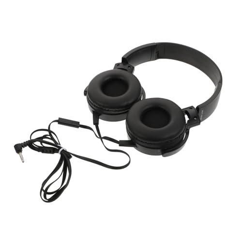 Wired Head Mounted Stereo Headphones with High Sensitivity Mic for Computer Comfortable Over Ear Music Headset for Gaming Video Chatting Design Black