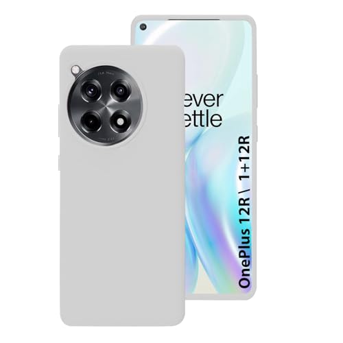 Image of LIRAMARK Liquid Silicone Soft Back Cover Case for OnePlus 12R 5G (White)