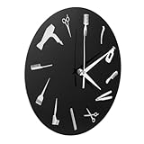 OSOLADY Orologio da Parete in Acrilico Rotondo per Parrucchiere e Salone di Bellezza Meccanismo Silenzioso, per Soggiorni e Camere da Letto