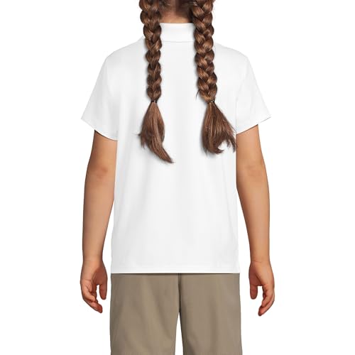 Lands' End Girls Short Sleeve Feminine Fit Rapid Dry Polo Shirt Medium White2