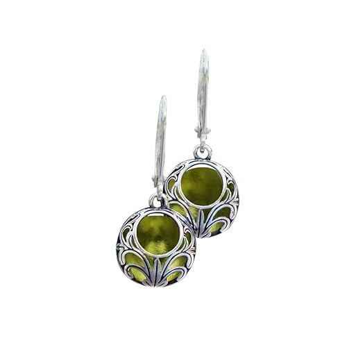 Bottled Up Designs Handmade Vintage Lace Leverback Earrings, Sterling Silver, Eco Friendly, Made in USA, Birthday Gifts, Mothers Day, Women, Anniversary (Green Wine Bottle)