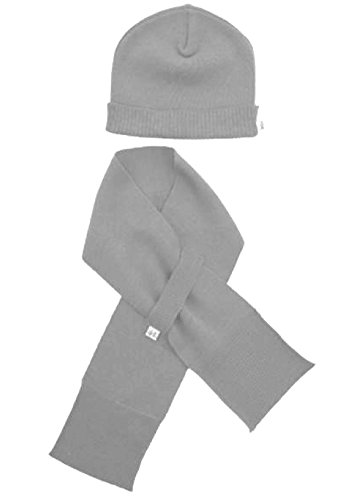 Merino Kids Conjunto de Gorro y Bufanda Merino, Para Bebés Recién Nacidos 0-3 Meses, Grey
