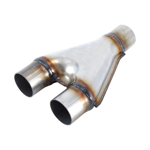 Cabtherlyn Exhaust Y Pipe Universal 2 Inlet 2 Outlet Stainless Steel Y Pipe 10 Long