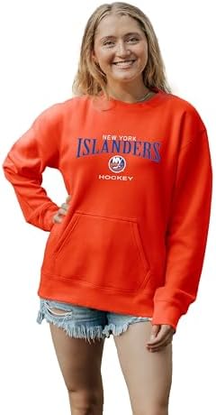 Blue 84 New York Islanders NHL Officially Licensed Women's Pocket Crewneck Sweat