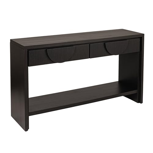 Creative Co-Op Black Console Table with Storage