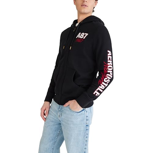 AEROPOSTALE Men's Aero Logo Full Zip Hoodie-Left Chest2