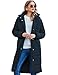 Zeagoo Winterjacke Damen Langer Winter Jacke Parka Mantel Steppjacke Steppmantel Wintermantel Navy Blau Xxl