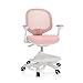 Produktbild hjh OFFICE 736412 Kinder Schreibtischstuhl Kid Ergo Stoff/Netz Kinderstuhl mit Fußablage, Armlehnen klappbar, Rosa/Weiß
