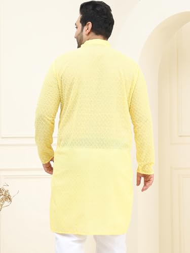 Image of SOJANYA Plus (Since 1958) Men's Silk Blend Embroidered Only Long Kurta
