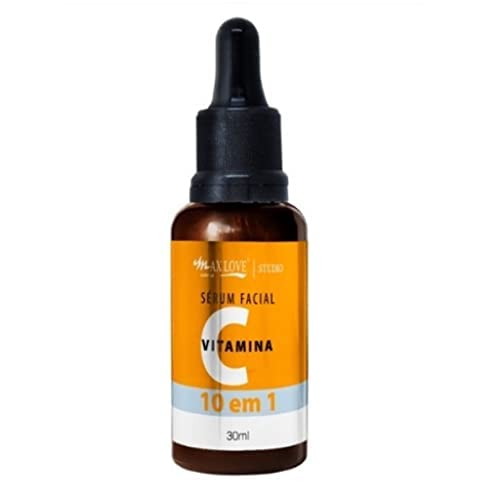 Kit 2 Unidades - Sérum Facial Vitamina C, 10 em 1, Pele Hidratada, Macia e Iluminada, 30ml, Max Love