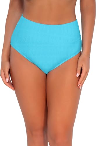 Sunsets Pacifica Hannah High Waist Women's Swimsuit Bikini Bottom in Ribbed Fabric
