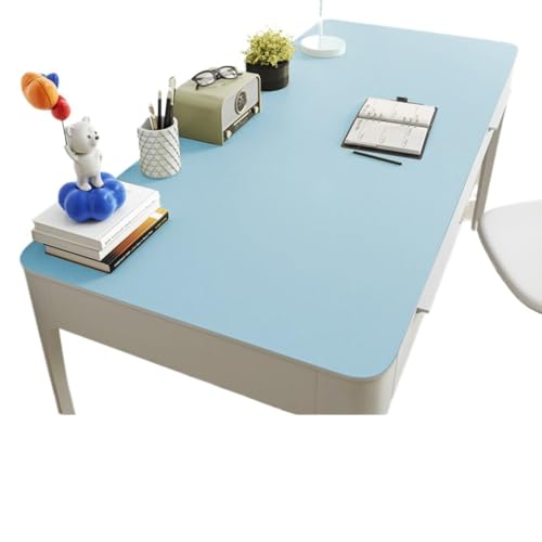OGXN 机用マット 保護パッド 目に優しい 汚れに強い 子供用 学習用 ライティングデスク 寮用 机面 防水・防油 無地 (40*120cm,青色)