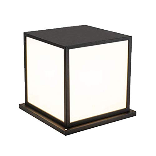FREEDL 30CM Lámpara de Columna Farol Exterior Negro LED Moderno E27 Lámpara de Jardín con 3 Colores Ajustable 12 W Aluminio Faros de Columna Impermeable Farolas Jardín Paredes Patio Iluminación