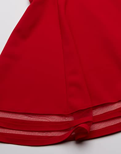 Calvin Klein Girls' Sleeveless Round Neck Fit And Flare Party Dress, Cherry, 5 #TOP4