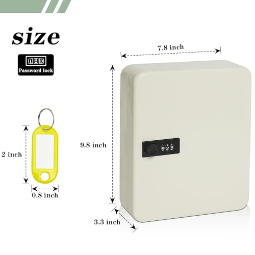 PACOLO Caixa de armazenamento de chave de aço com trava de combinação, organizador de chaves de pare